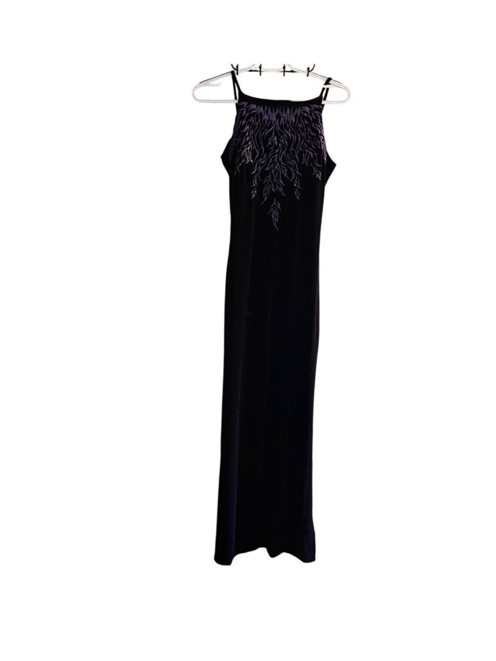 Rare VTG 90s Y2K Deep Purple Velvet Flames Bodycon Maxi Dress M whimsygoth USA